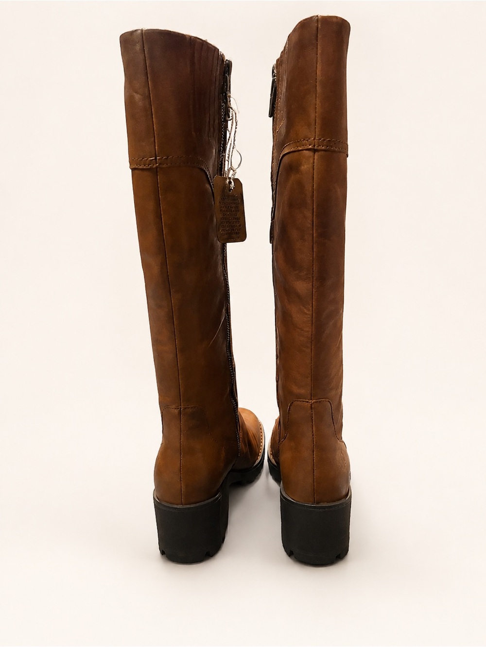Børn Gabriella Women’s 7.5 M Brown Leather Tall Knee High Lug Sole Boots - Picture 5 of 8